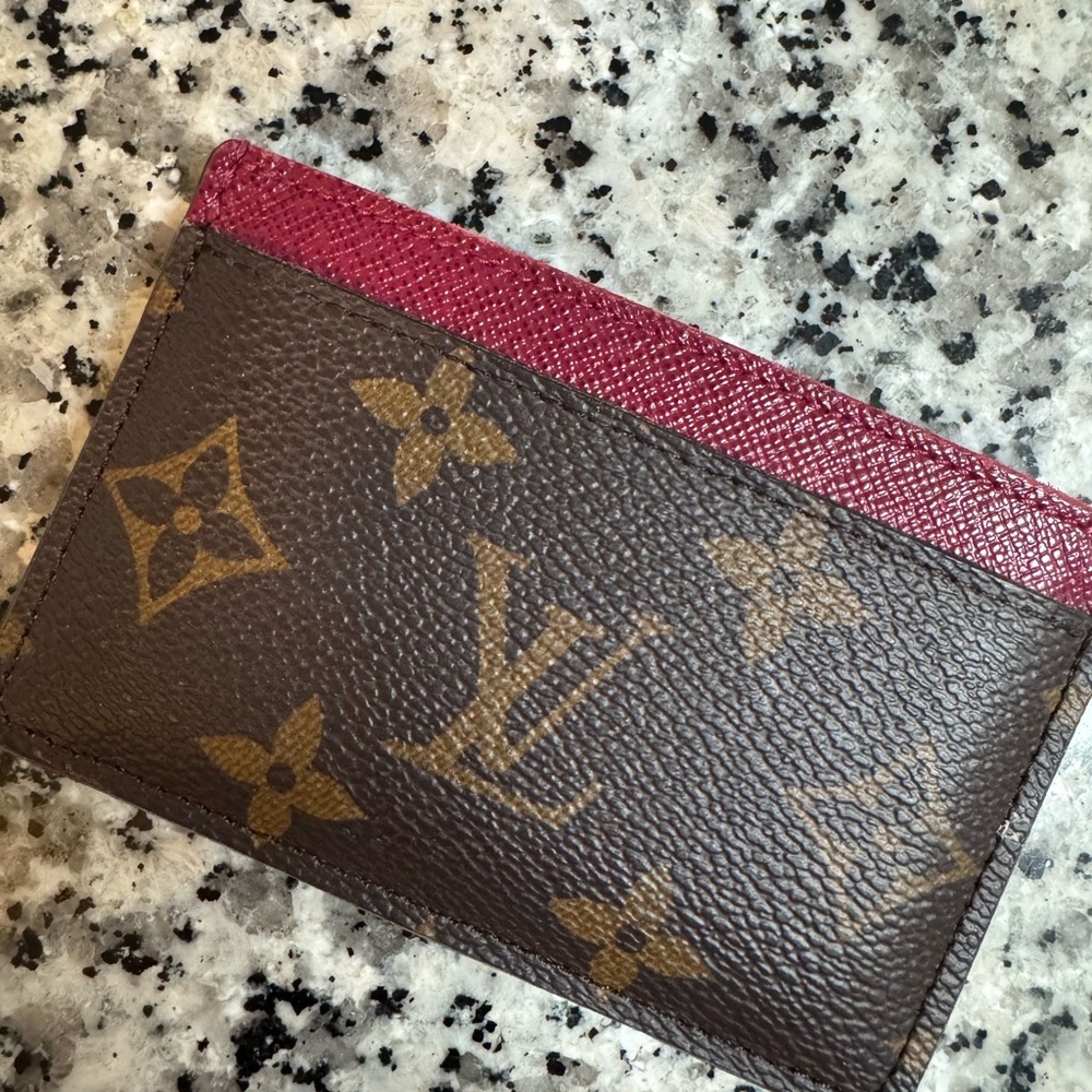 Louis Vuitton Brown and Red Card Holder